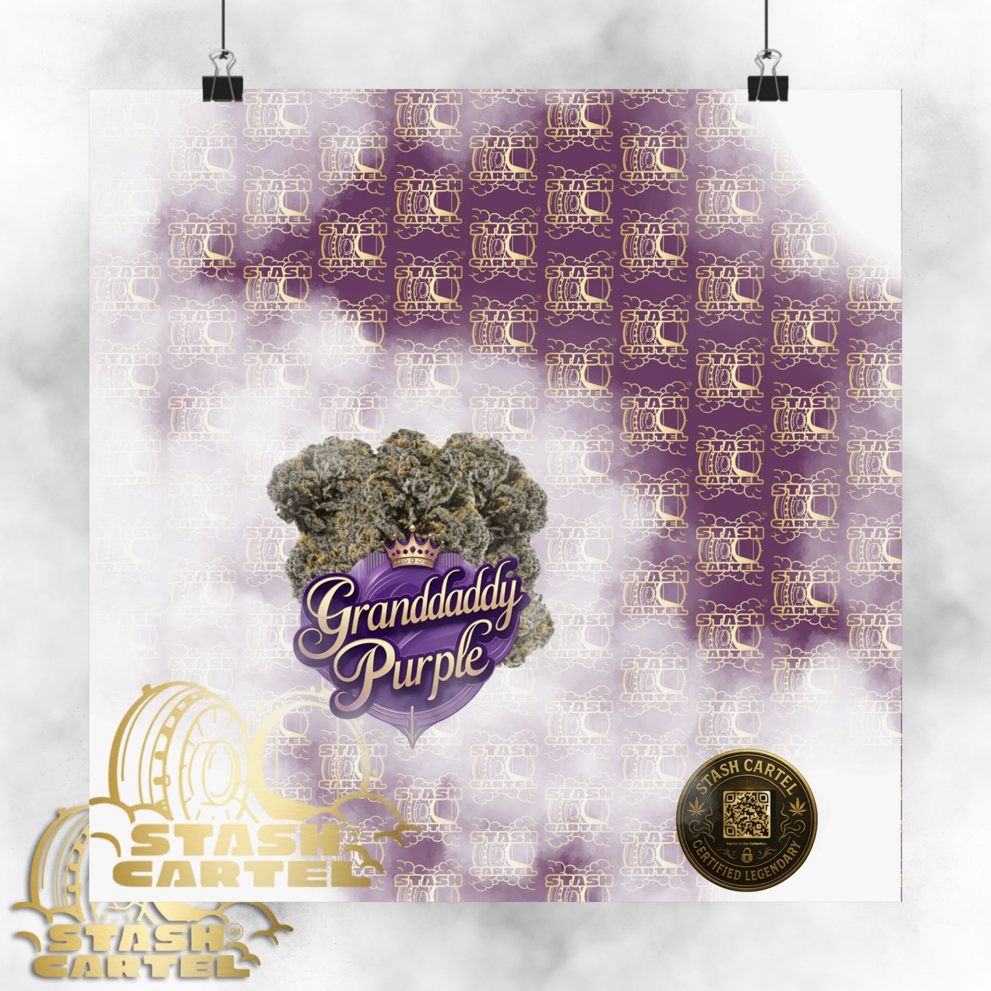 👑 "Granddaddy Purple" Poster – Indica Royalty in Regal Purple Tones