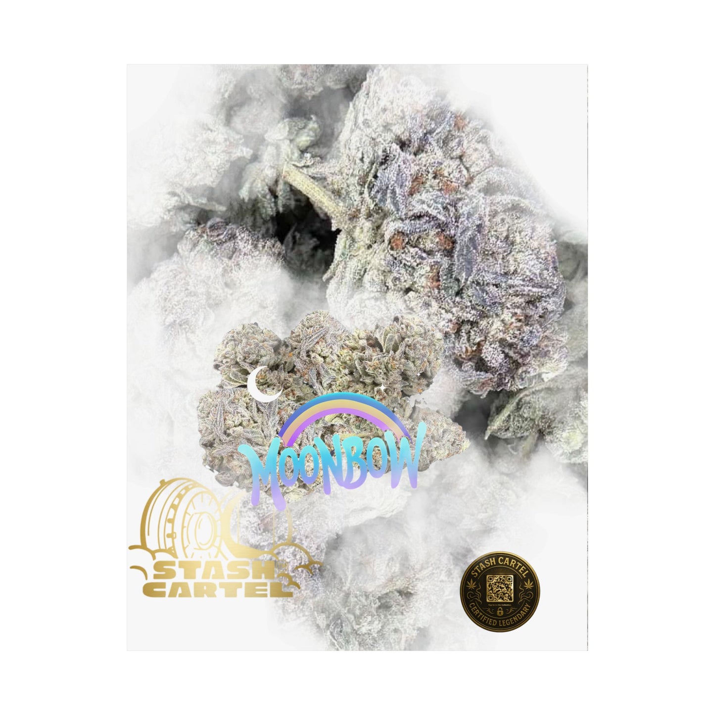🌈🌌 Moonbow Poster – Hybrid Poster for Cosmic Calm & Candy Gas