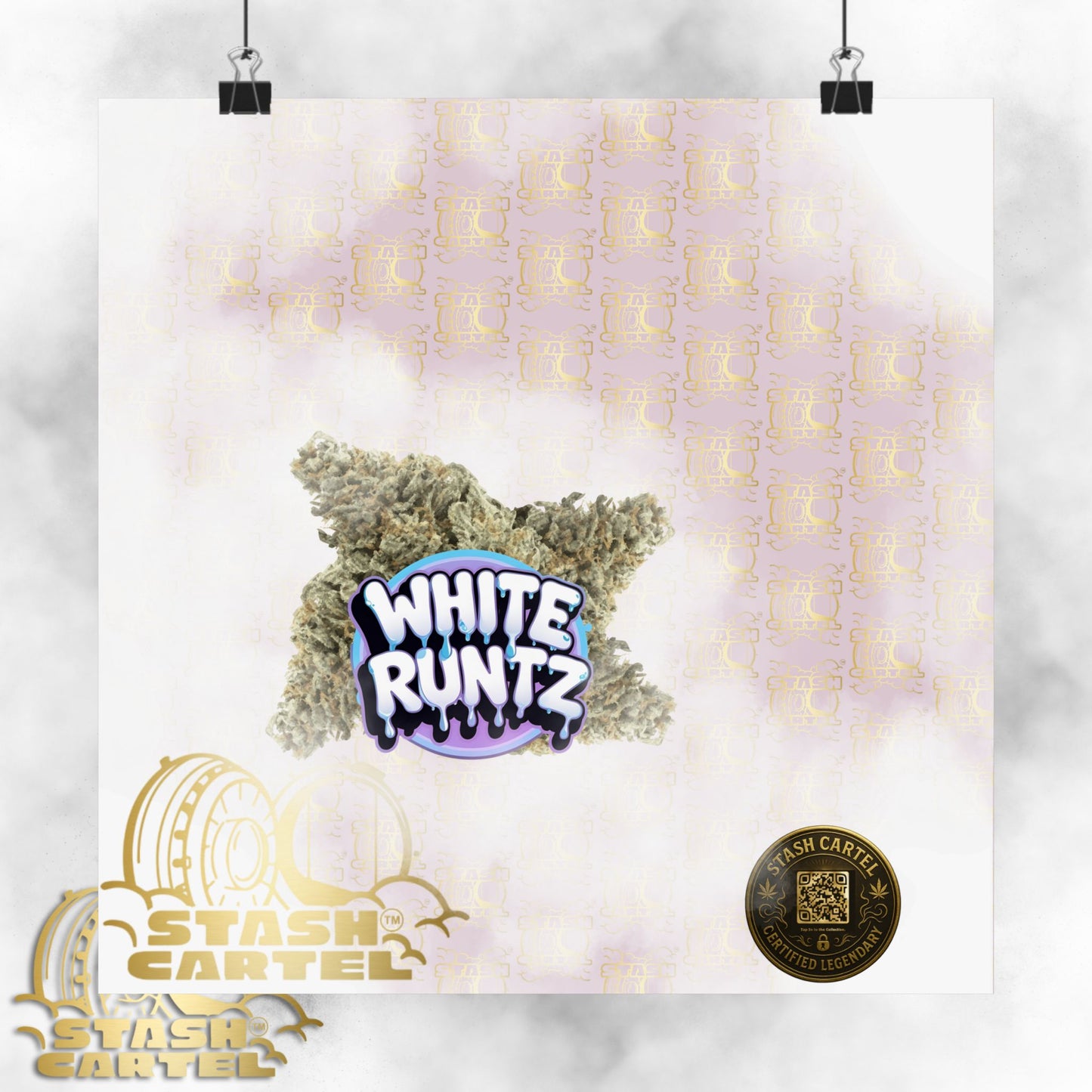 ❄️🎀 White Runtz Poster – Designer Candy Gas Hybrid Poster with Luxury Vibes
