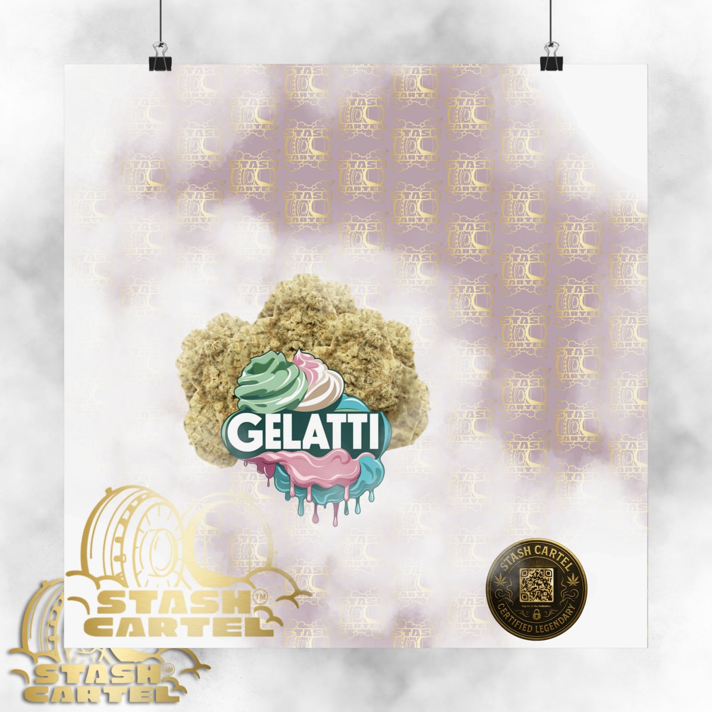 🍦🔥 Gelatti Poster – Bold Hybrid Art with Creamy Gelato & Biscotti Terps