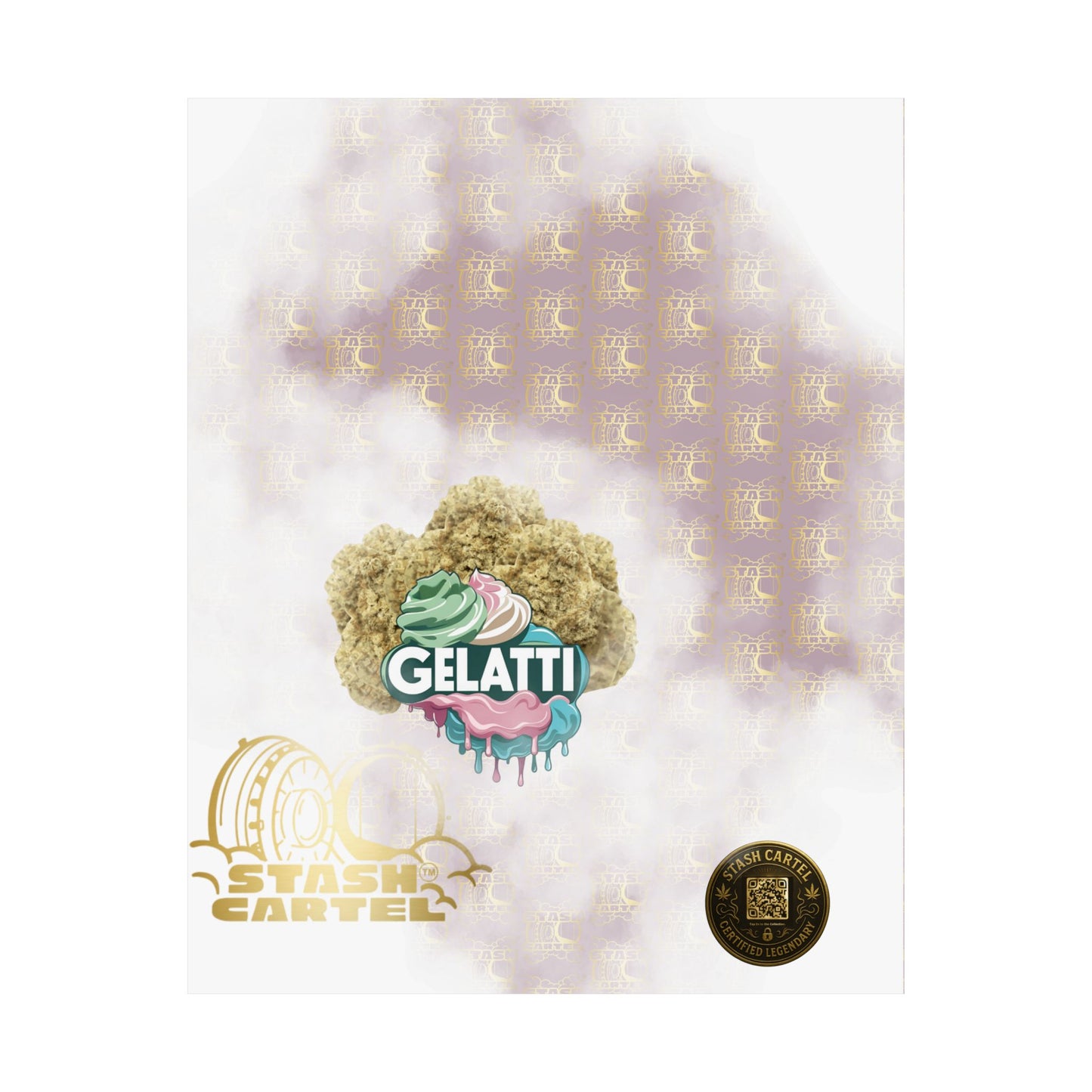 🍦🔥 Gelatti Poster – Bold Hybrid Art with Creamy Gelato & Biscotti Terps
