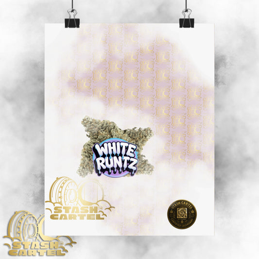 ❄️🎀 White Runtz Poster – Designer Candy Gas Hybrid Poster with Luxury Vibes
