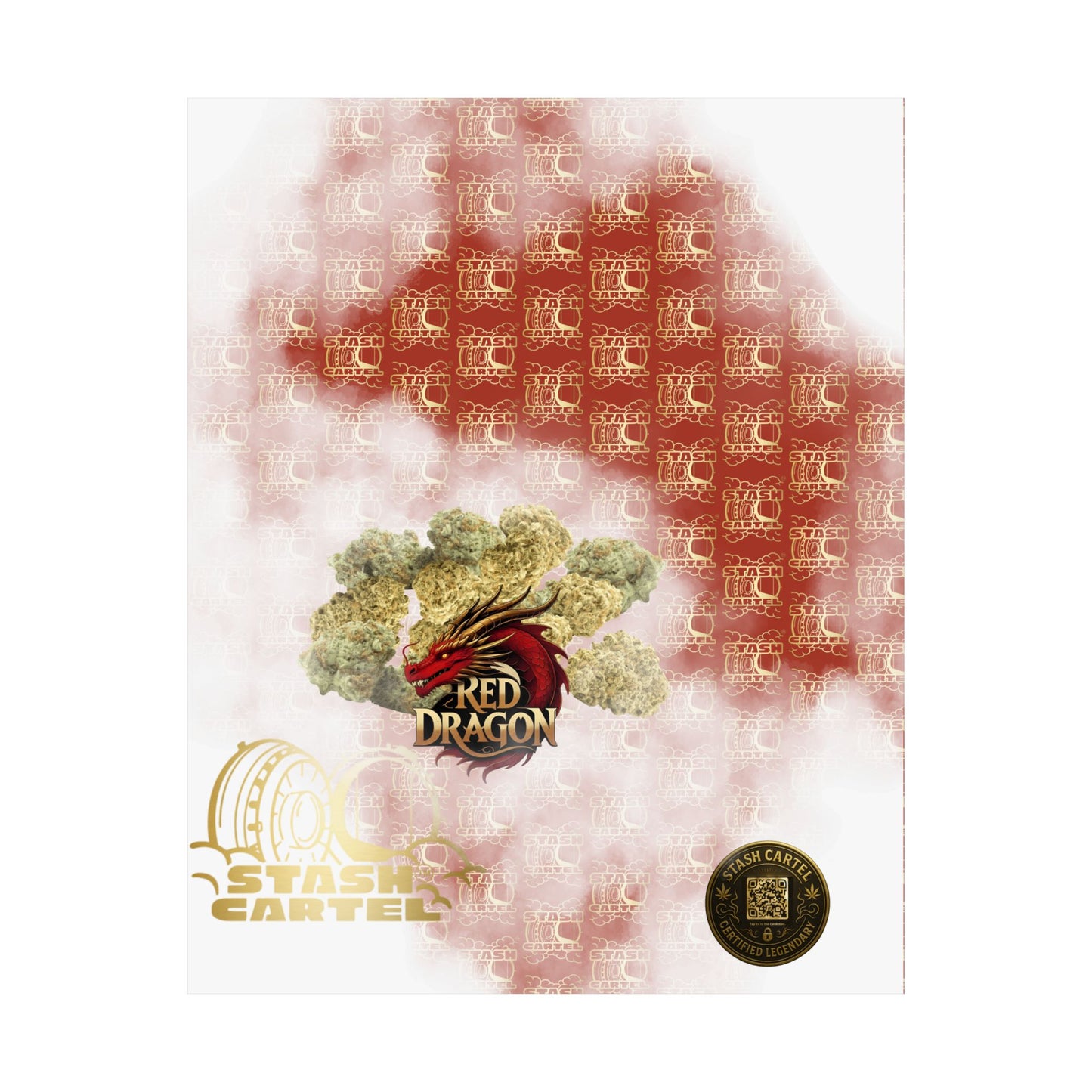 🐉🔥 Red Dragon Poster – Rare Hybrid with Spicy Citrus Fire & Euphoric Mystic Energy