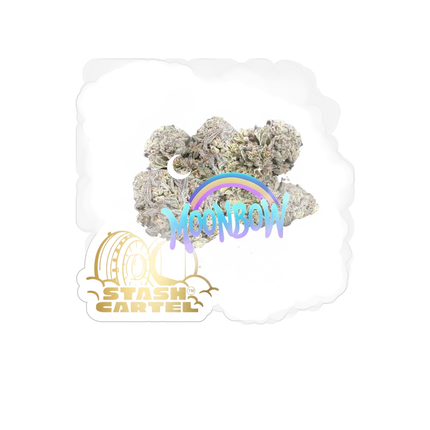 Moonbow Transparent Outdoor Sticker – Cannabis Art & Collectible
