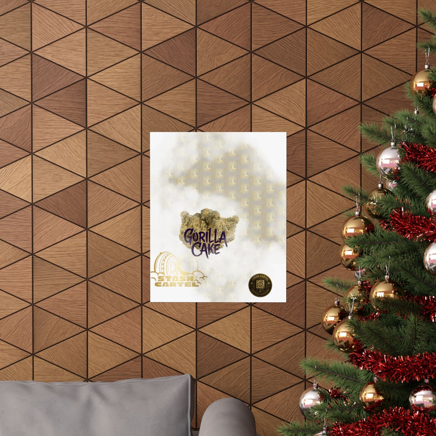 🎂🦍 Gorilla Cake Poster – Dessert Gas Hybrid Wall Art with Sticky Terps