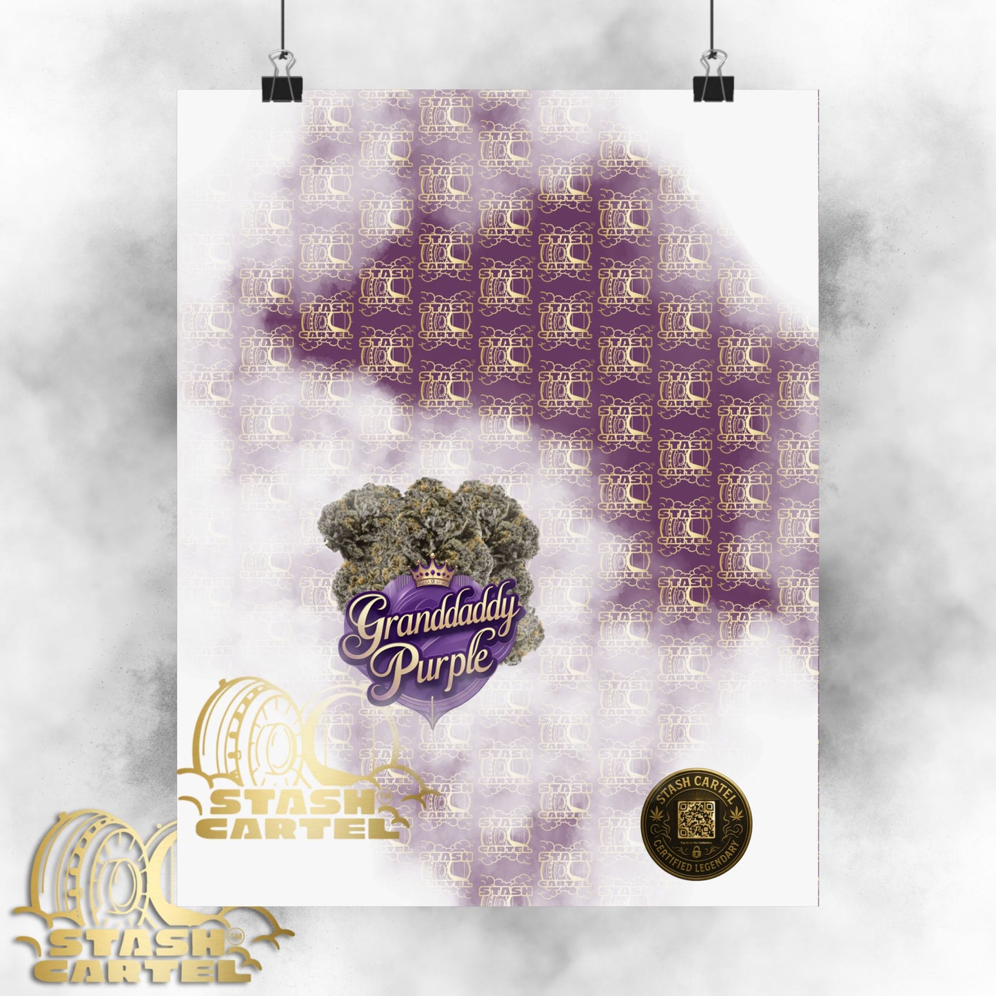 👑 "Granddaddy Purple" Poster – Indica Royalty in Regal Purple Tones