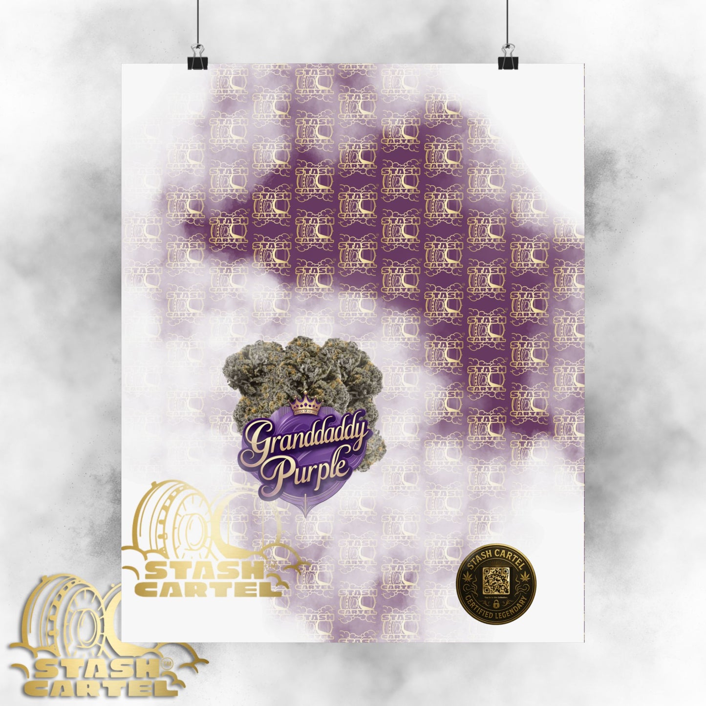 👑 "Granddaddy Purple" Poster – Indica Royalty in Regal Purple Tones