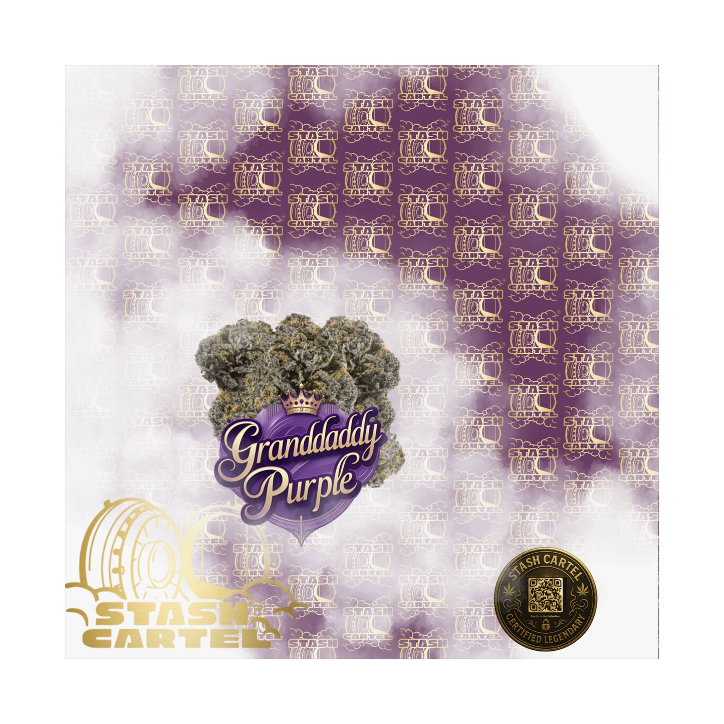👑 "Granddaddy Purple" Poster – Indica Royalty in Regal Purple Tones