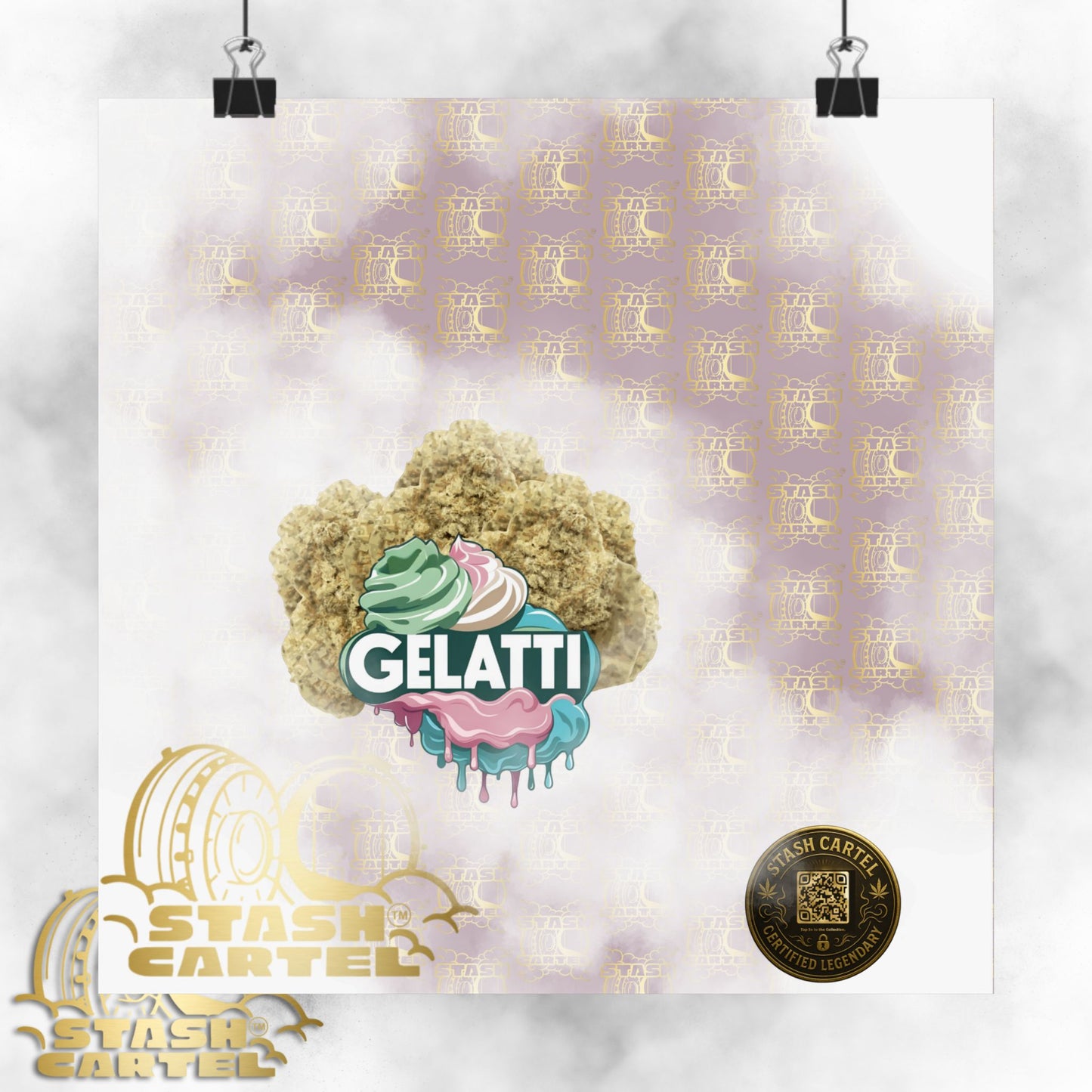 🍦🔥 Gelatti Poster – Bold Hybrid Art with Creamy Gelato & Biscotti Terps