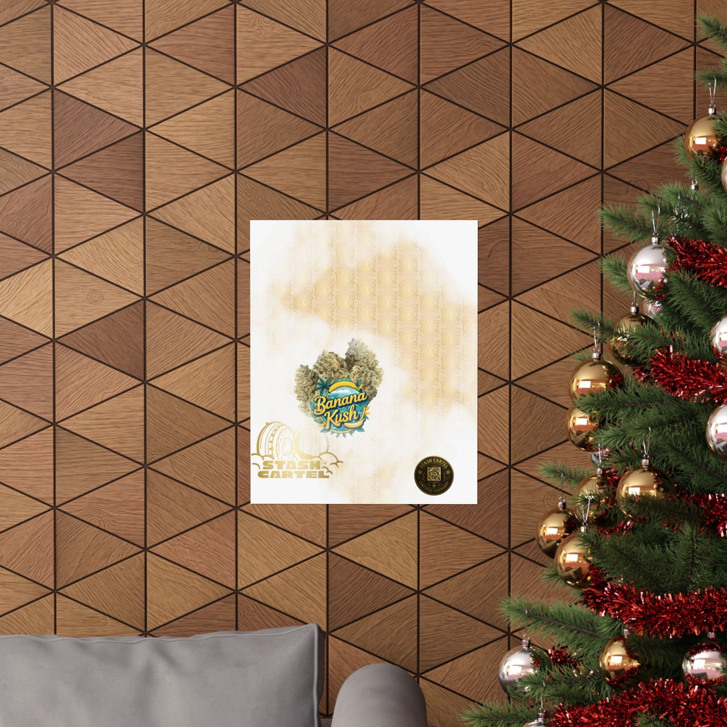 🍌🌿 Banana Kush Poster – Creamy Indica Hybrid Wall Print with Island Chill