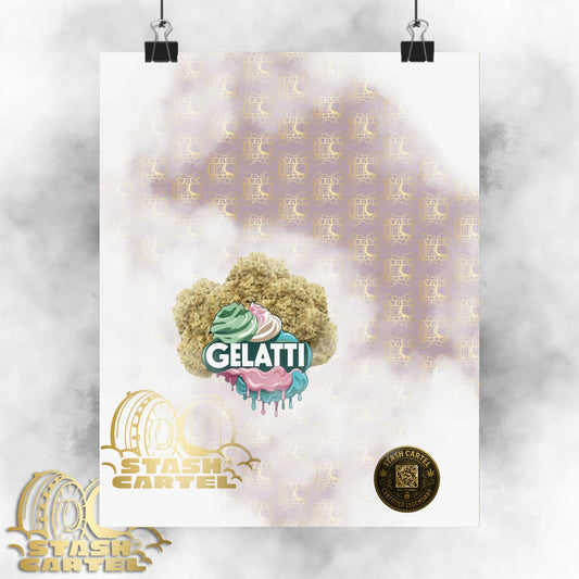 🍦🔥 Gelatti Poster – Bold Hybrid Art with Creamy Gelato & Biscotti Terps