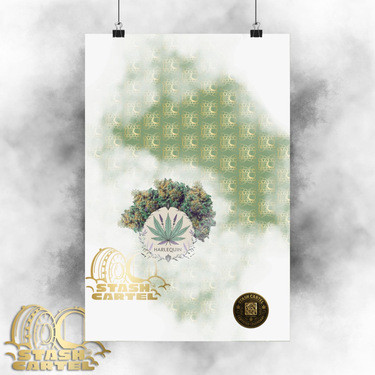 💚🎭 Harlequin Poster – Balanced CBD Poster for Calm & Creativity