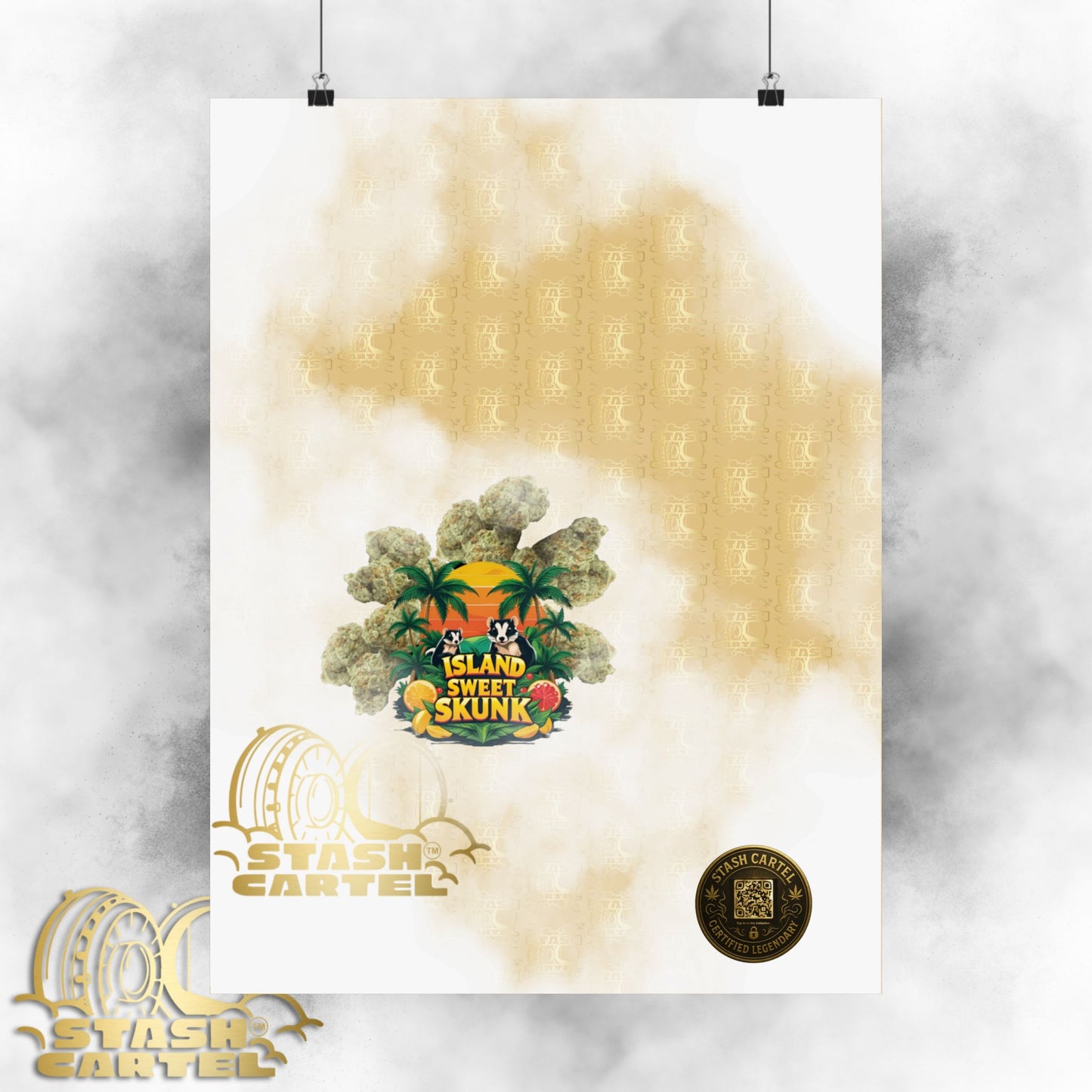 🏝️🦨 Island Sweet Skunk Poster – Tropical Terp Print with Sunshine Sativa Energy