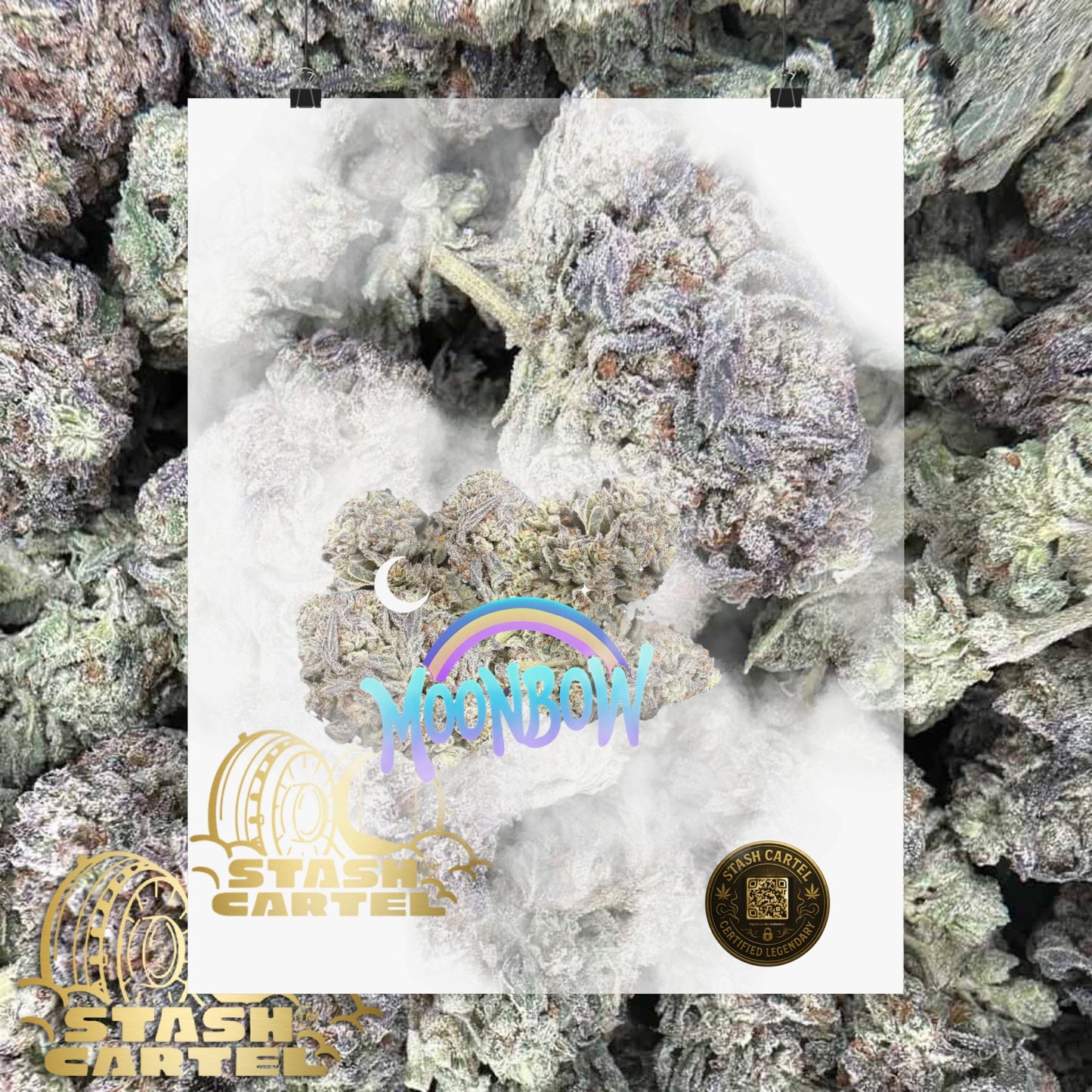 🌈🌌 Moonbow Poster – Hybrid Poster for Cosmic Calm & Candy Gas