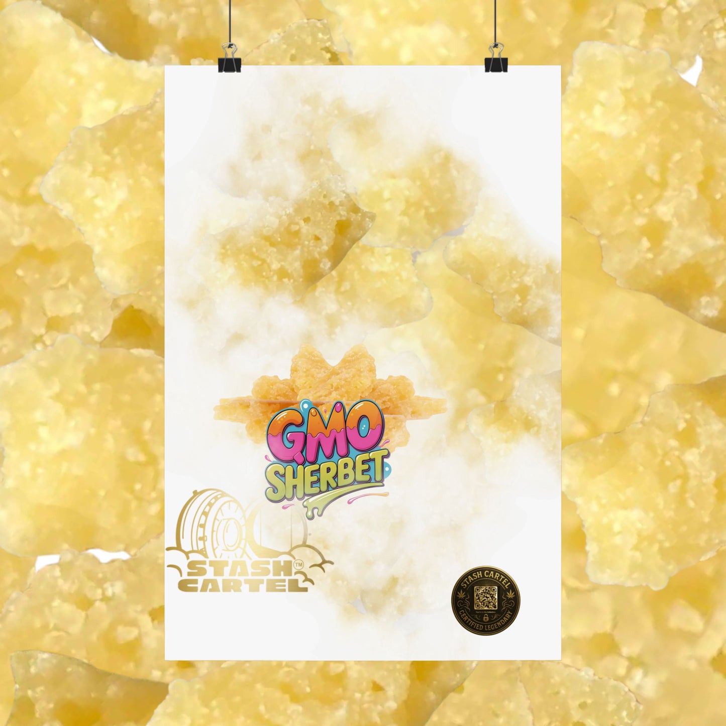 🍧 "GMO Sherbet Crumble Sugar Wax" Terp Profile Art Poster