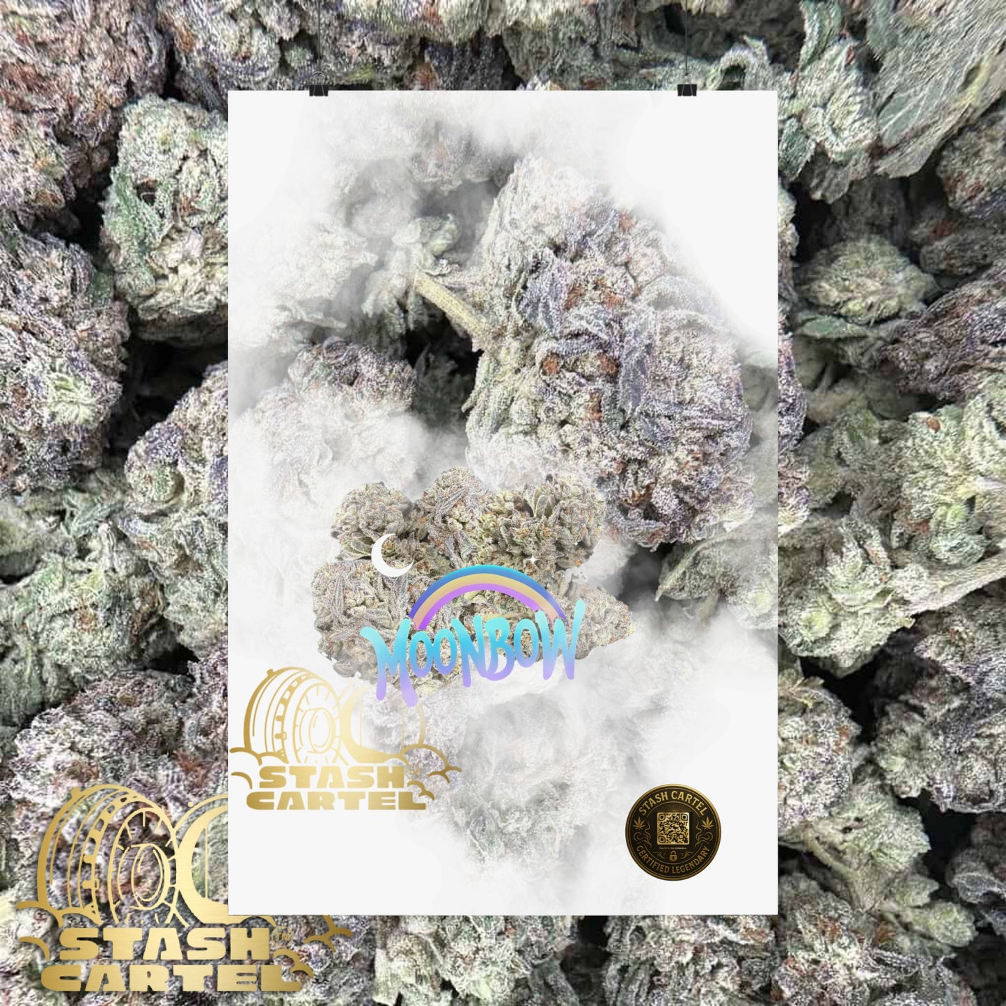 🌈🌌 Moonbow Poster – Hybrid Poster for Cosmic Calm & Candy Gas