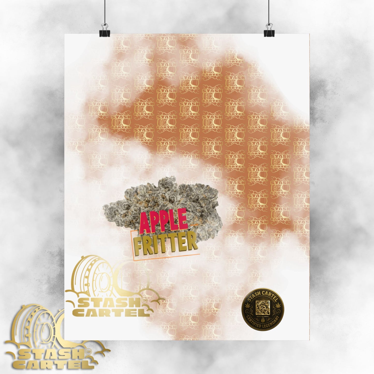 🍏🥧 "Apple Fritter" Hybrid Poster – High-THC Dessert Gas Wall Art