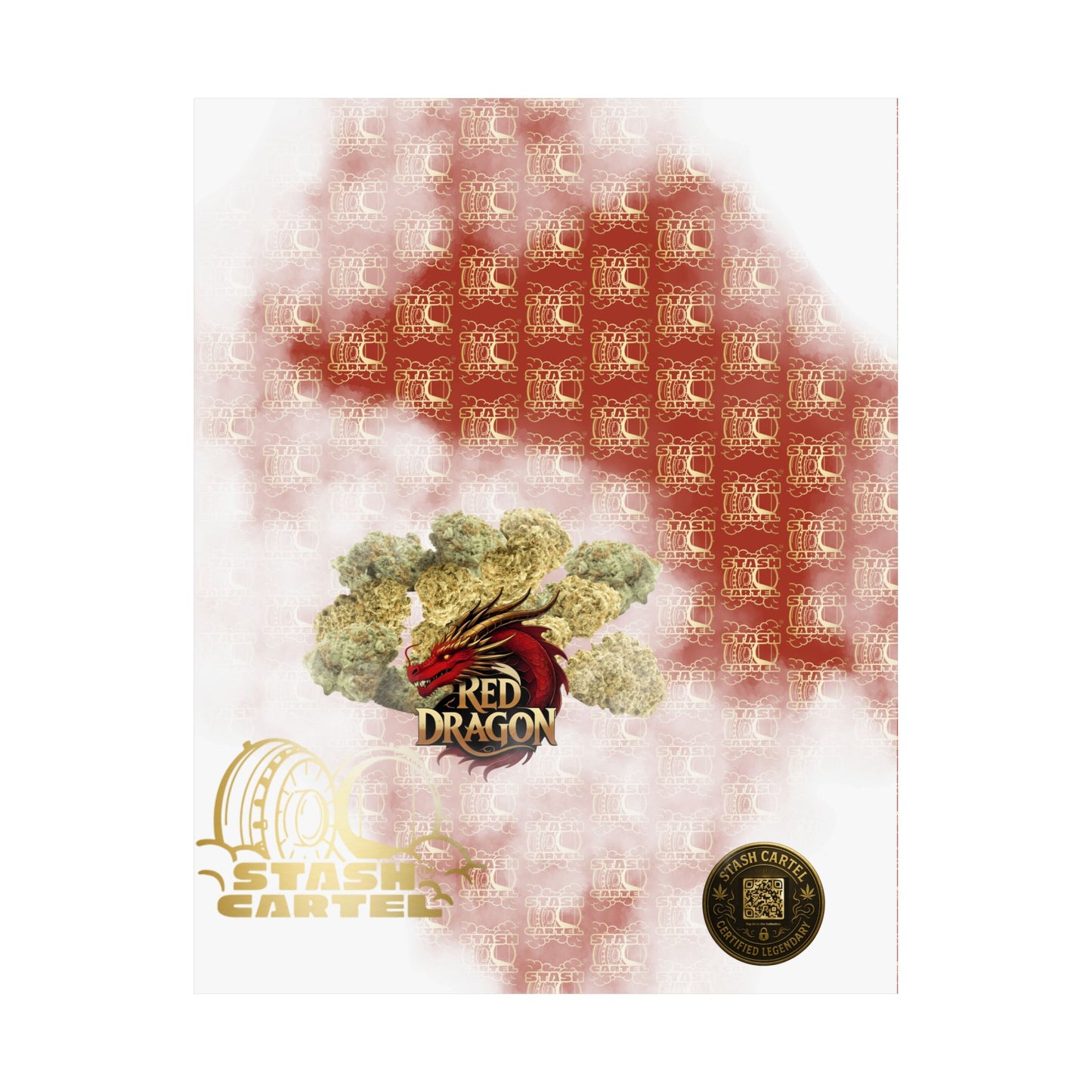 🐉🔥 Red Dragon Poster – Rare Hybrid with Spicy Citrus Fire & Euphoric Mystic Energy