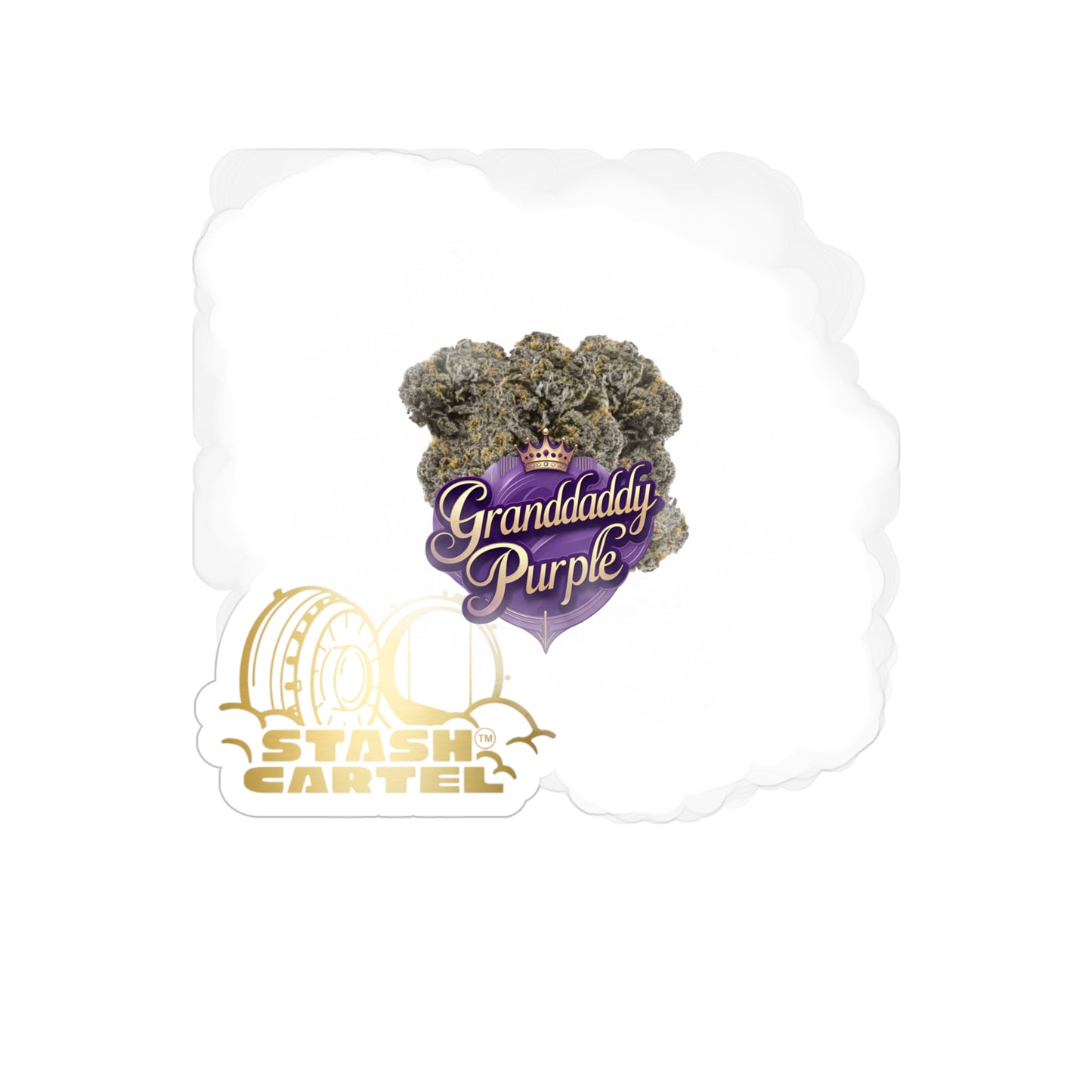 Granddaddy Purple Transparent Outdoor Sticker – Weed Art Collectible
