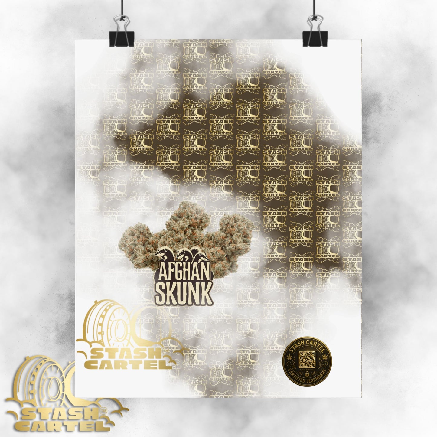 🦨🌌 Afghan Skunk Poster – Classic Indica with Earthy Musk & Knockout Funk