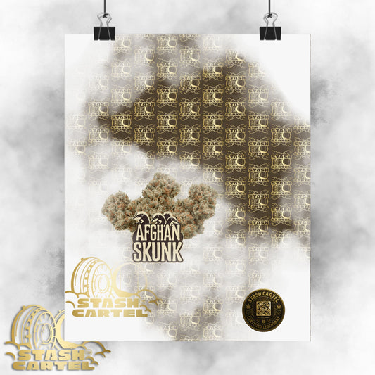 🦨🌌 Afghan Skunk Poster – Classic Indica with Earthy Musk & Knockout Funk
