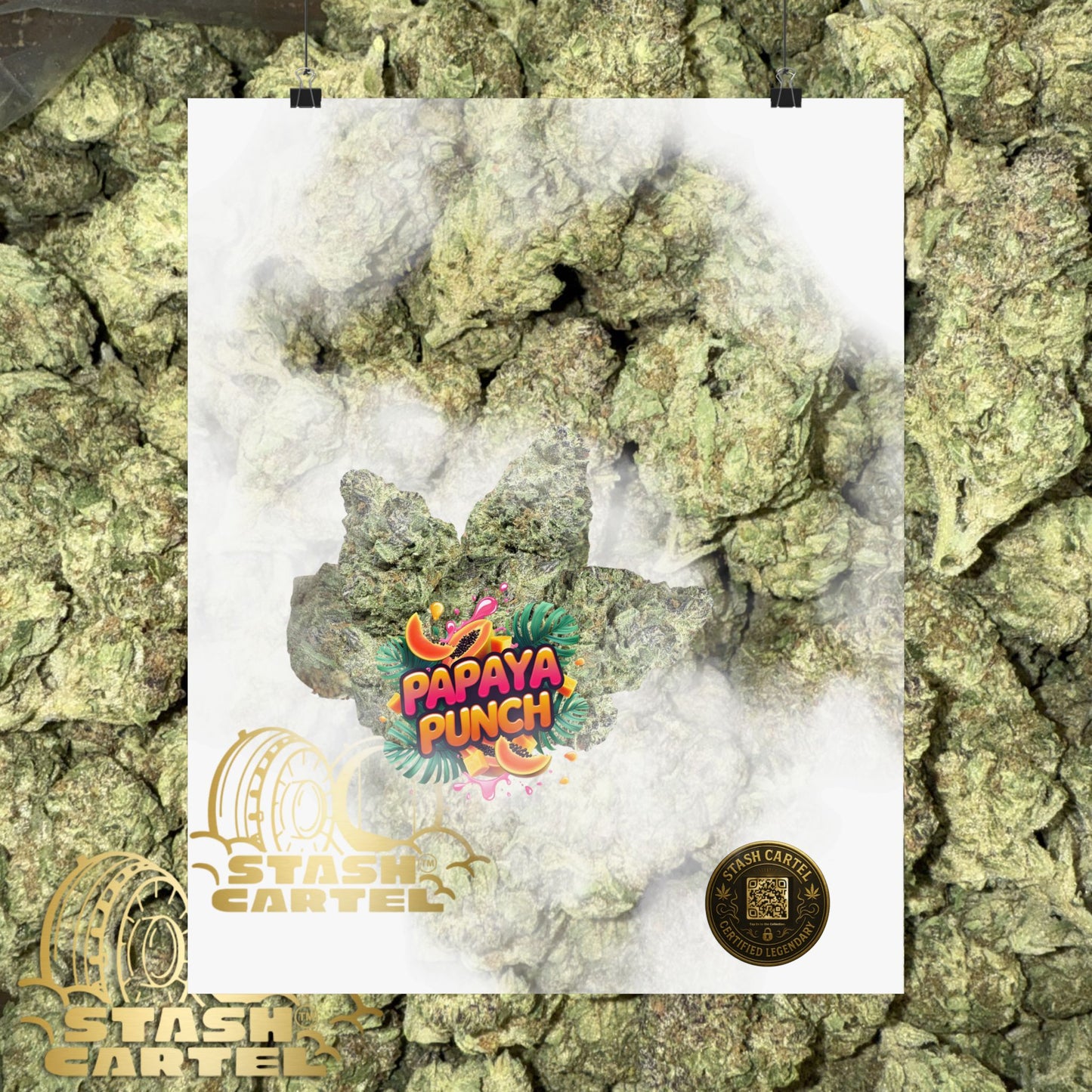 🍹🌺 Papaya Punch Poster – Sunset Indica Poster for Chill & Flavor