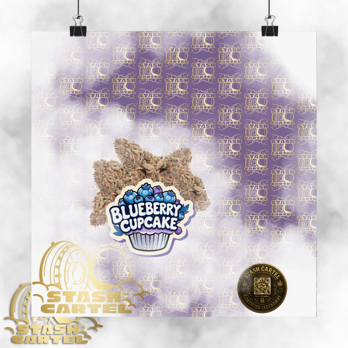 🧁💙 "Blueberry Cupcake" Indica-Hybrid Poster – Berry Baked Bliss