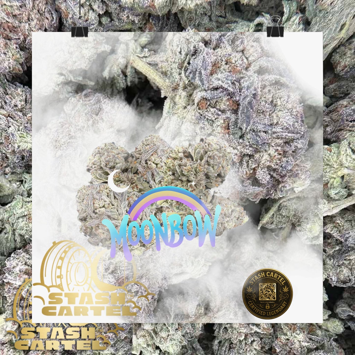 🌈🌌 Moonbow Poster – Hybrid Poster for Cosmic Calm & Candy Gas