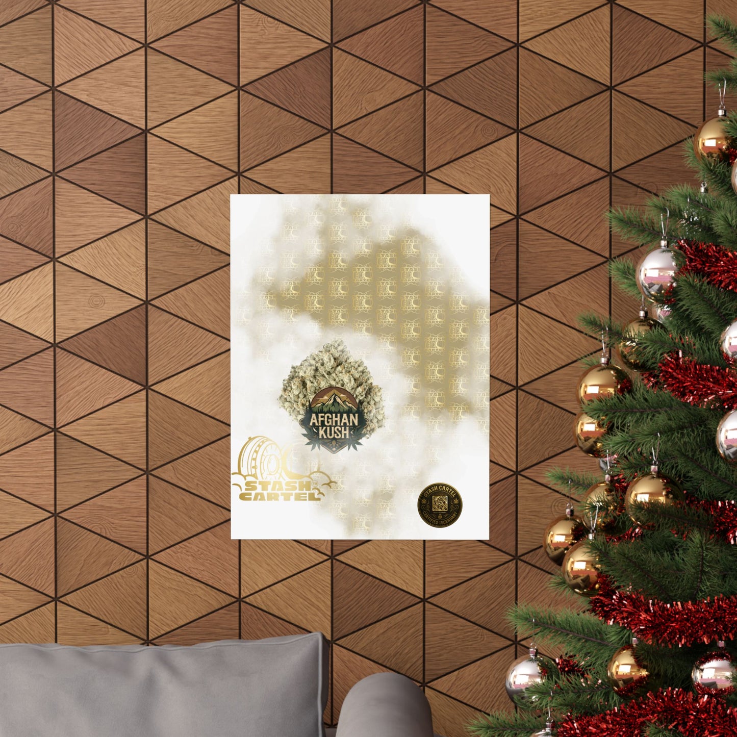 🧿🌄 Afghan Kush Poster – Deep Indica Poster with Landrace Power