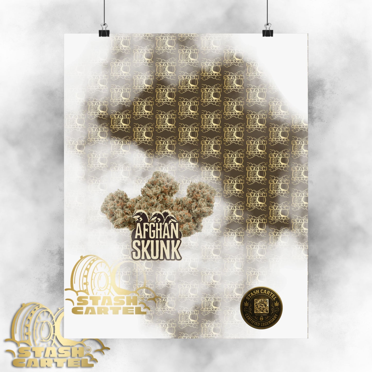 🦨🌌 Afghan Skunk Poster – Classic Indica with Earthy Musk & Knockout Funk