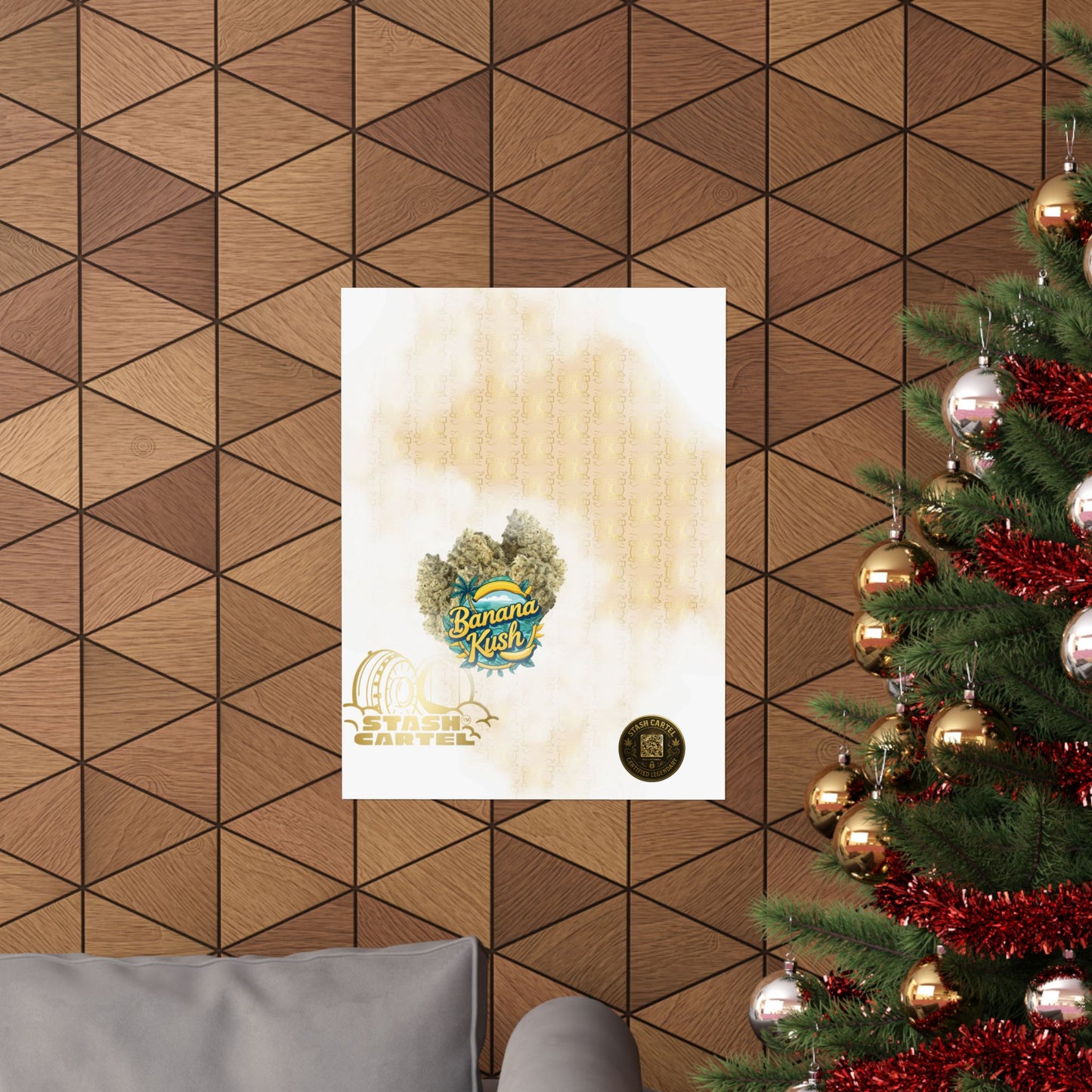 🍌🌿 Banana Kush Poster – Creamy Indica Hybrid Wall Print with Island Chill