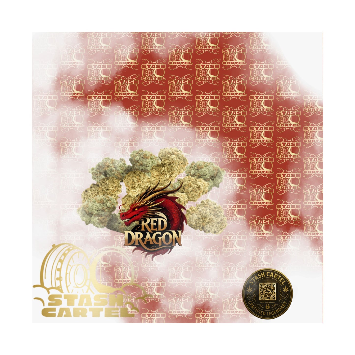 🐉🔥 Red Dragon Poster – Rare Hybrid with Spicy Citrus Fire & Euphoric Mystic Energy