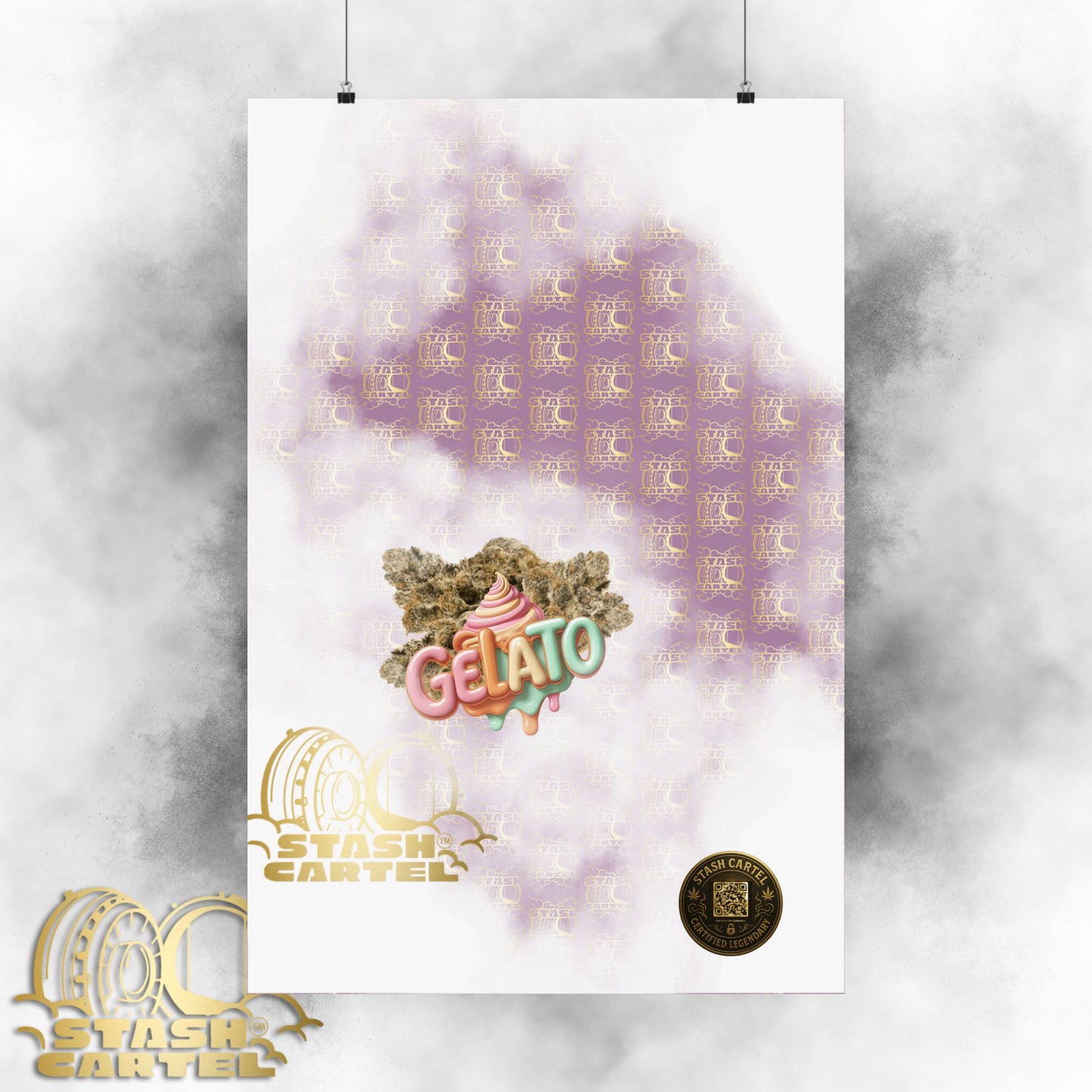 🍨 "Gelato" Strain Poster – Creamy Cannabis Wall Print with Smooth Vibes