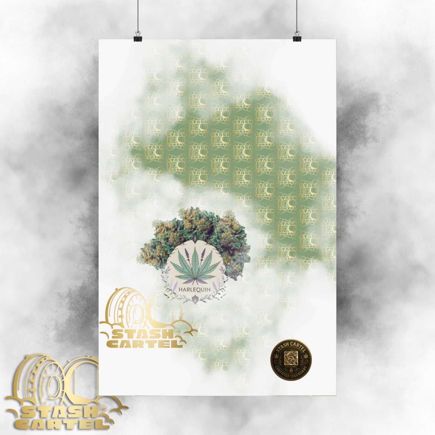 💚🎭 Harlequin Poster – Balanced CBD Poster for Calm & Creativity