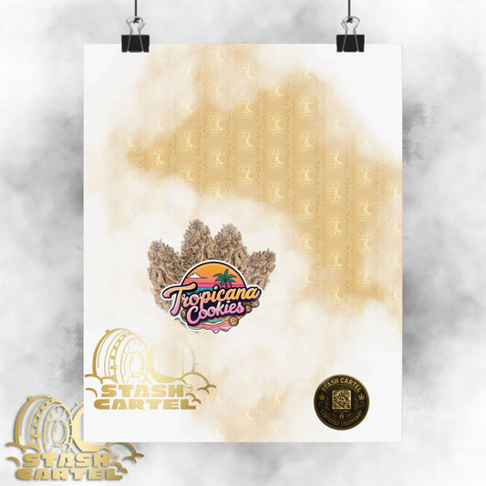 🍊🍪 Tropicana Cookies Poster – Bright Citrus Sativa Poster with Cookie Gas
