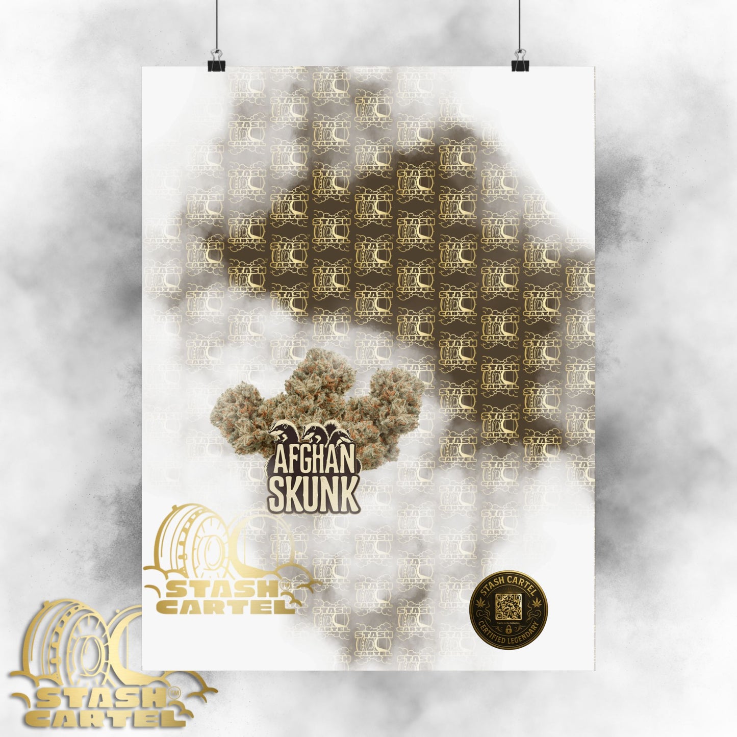 🦨🌌 Afghan Skunk Poster – Classic Indica with Earthy Musk & Knockout Funk
