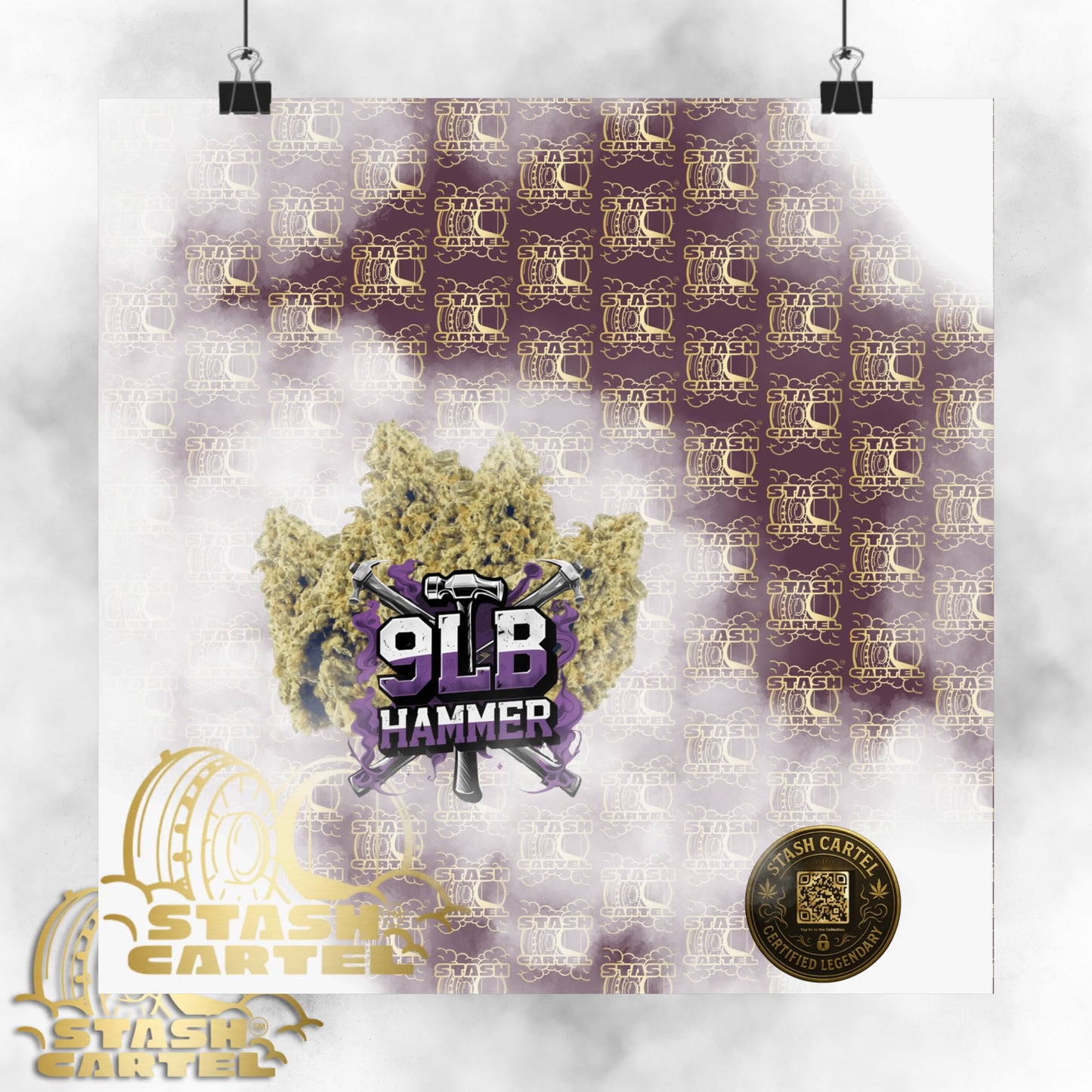 🔨💤 Nine Pound Hammer Poster – Heavy Indica Wall Art with Grape & Lime Terps