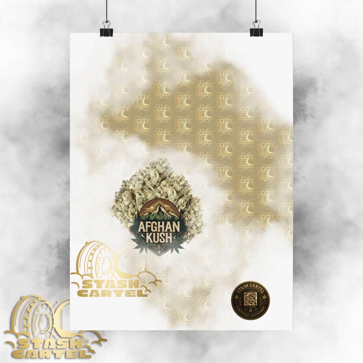 🧿🌄 Afghan Kush Poster – Deep Indica Poster with Landrace Power