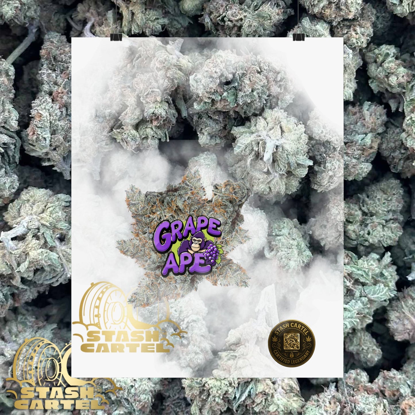 🍇 "Grape Ape" Poster – Deep Purple Cannabis Wall Print for Indica Lovers