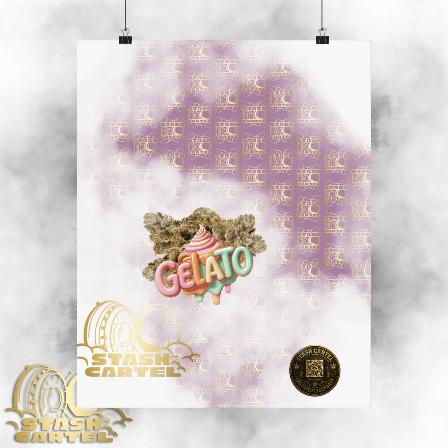 🍨 "Gelato" Strain Poster – Creamy Cannabis Wall Print with Smooth Vibes