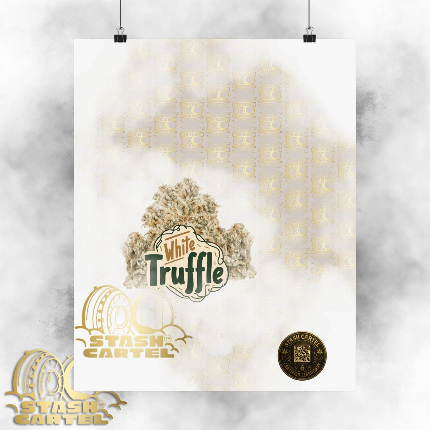 🍄💨 White Truffle Poster – Creamy Exotic Gas Poster with Velvet Indica Feel