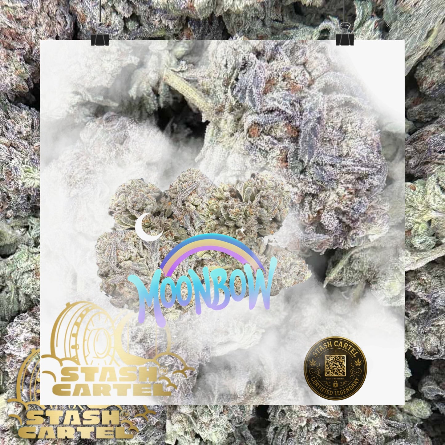 🌈🌌 Moonbow Poster – Hybrid Poster for Cosmic Calm & Candy Gas
