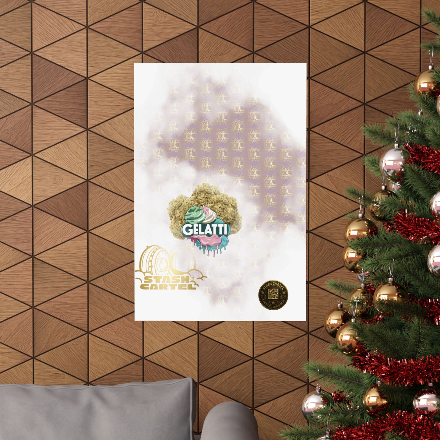 🍦🔥 Gelatti Poster – Bold Hybrid Art with Creamy Gelato & Biscotti Terps