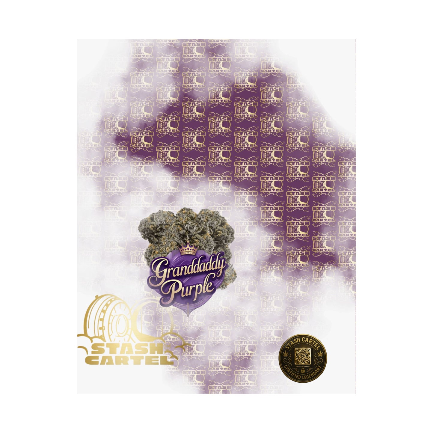 👑 "Granddaddy Purple" Poster – Indica Royalty in Regal Purple Tones