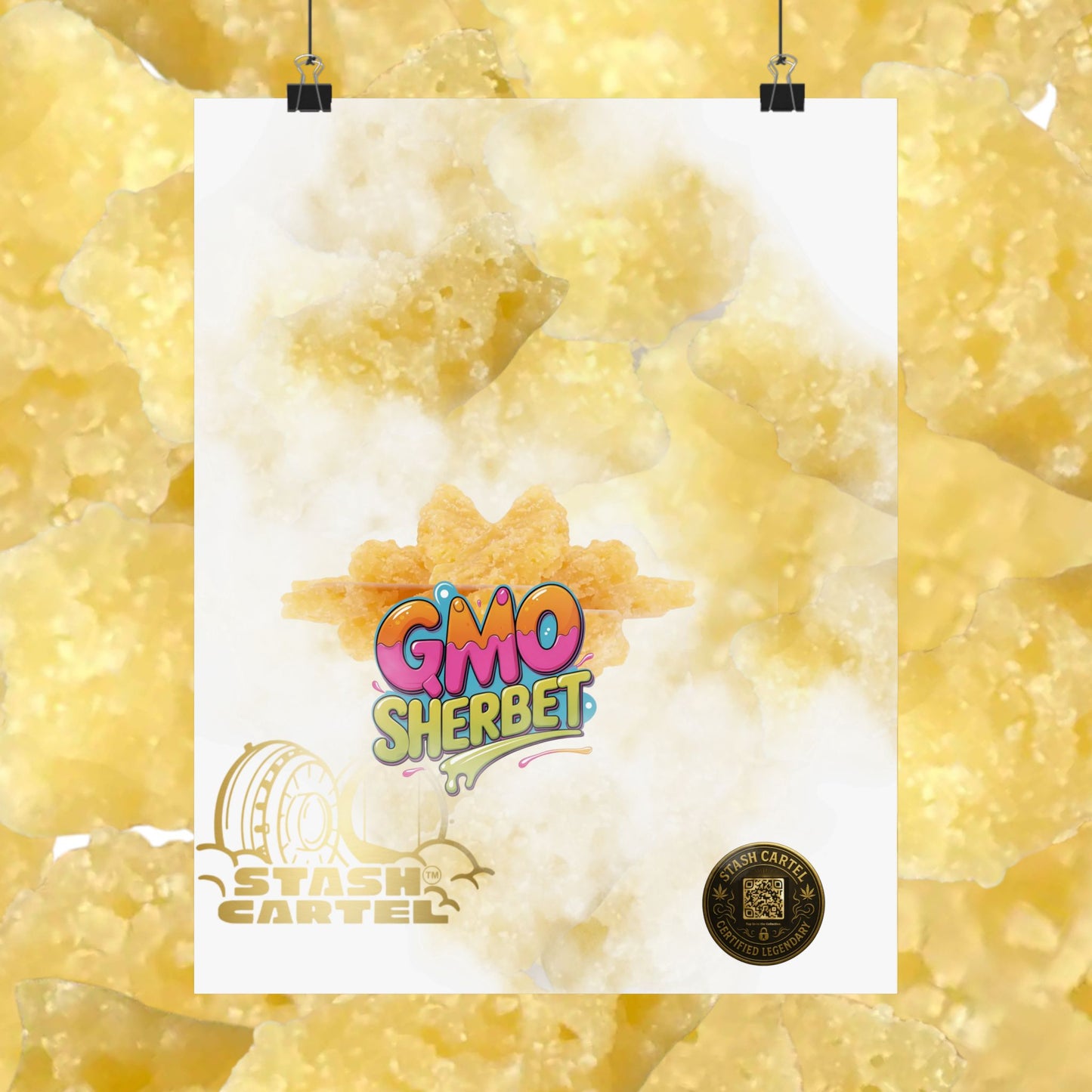🍧 "GMO Sherbet Crumble Sugar Wax" Terp Profile Art Poster