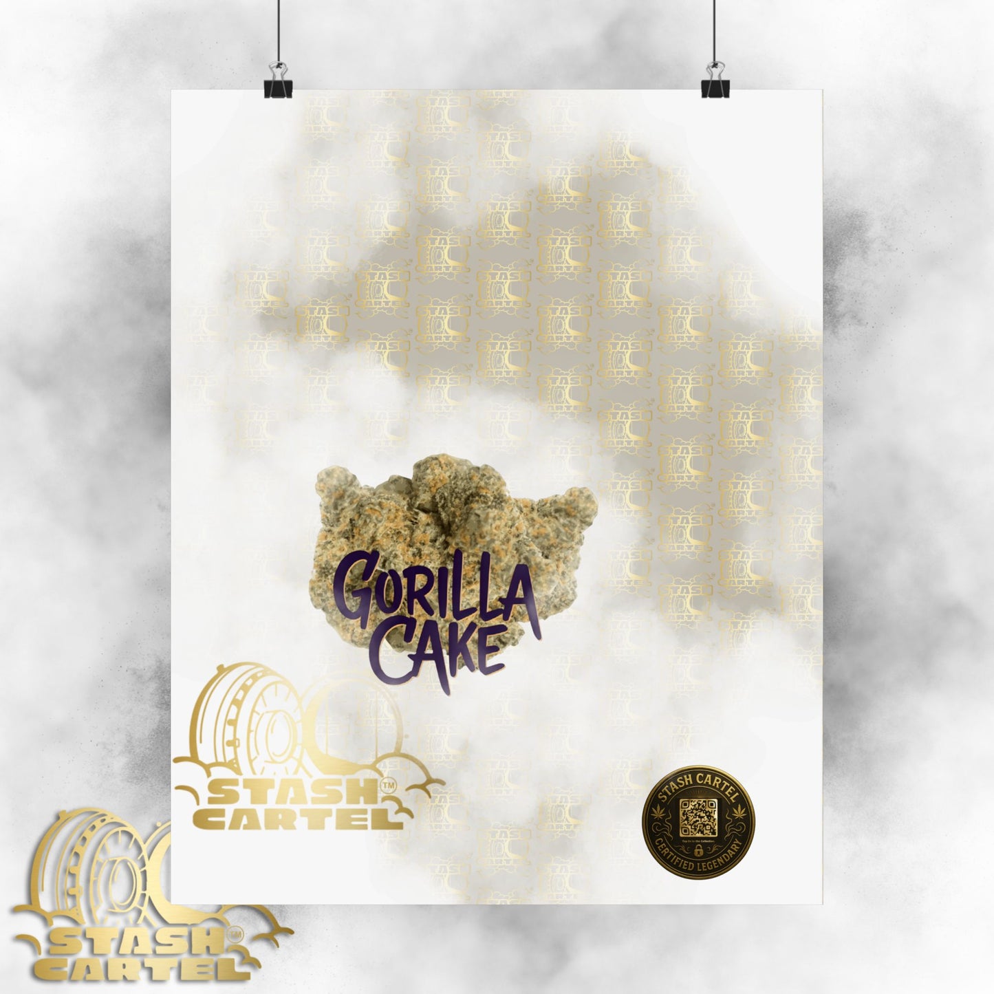 🎂🦍 Gorilla Cake Poster – Dessert Gas Hybrid Wall Art with Sticky Terps