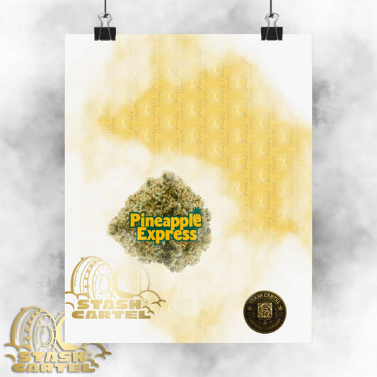 🍍 "Pineapple Express" Tropical Sativa Drip – Sweet Cannabis Poster with High-Energy Vibes