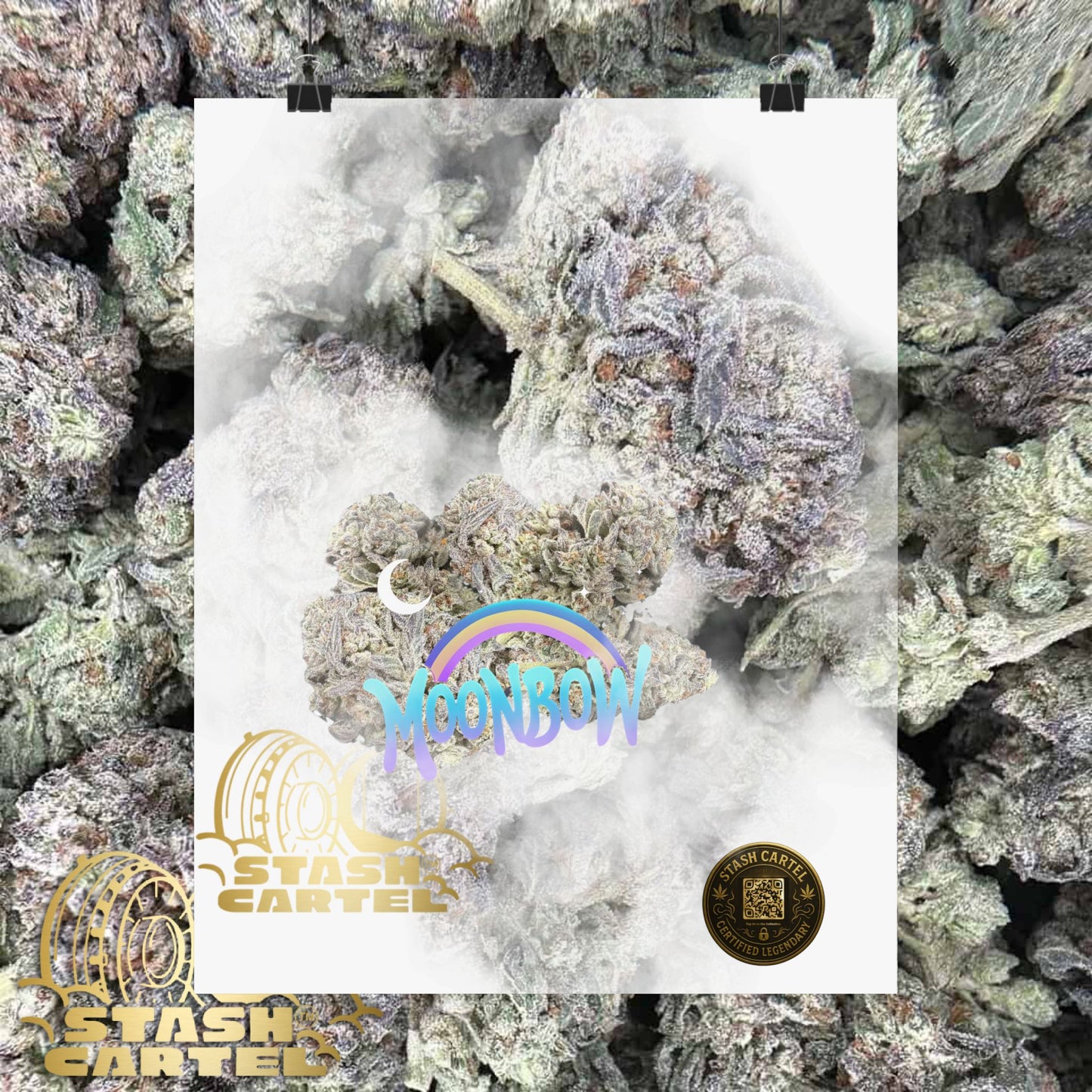 🌈🌌 Moonbow Poster – Hybrid Poster for Cosmic Calm & Candy Gas