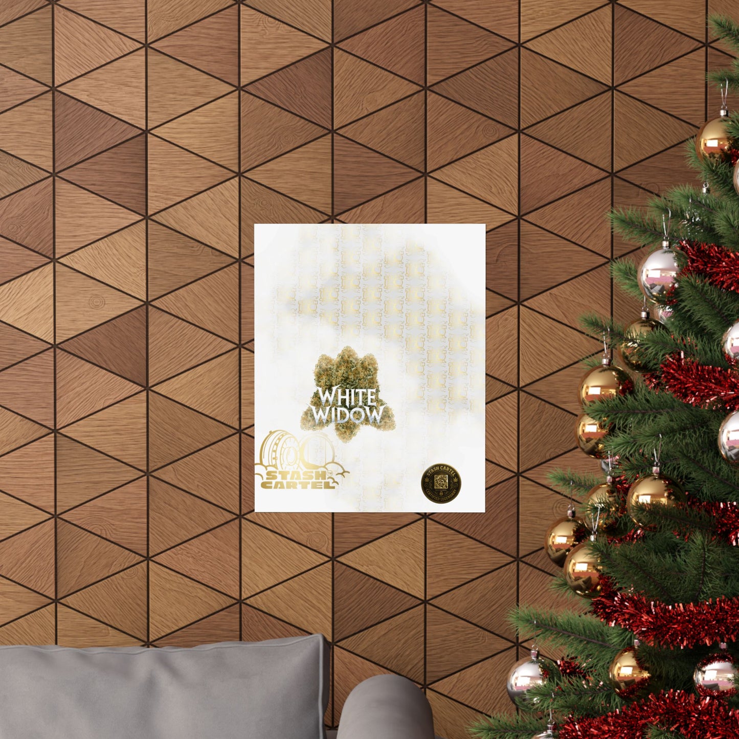 🕸️ "White Widow" Frosted Hybrid Legacy Poster – Classic Cannabis Wall Art