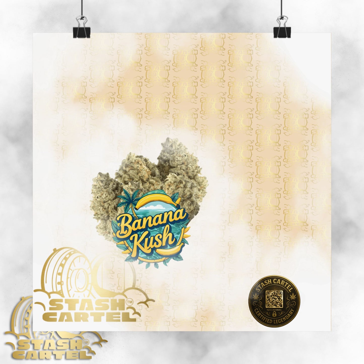 🍌🌿 Banana Kush Poster – Creamy Indica Hybrid Wall Print with Island Chill